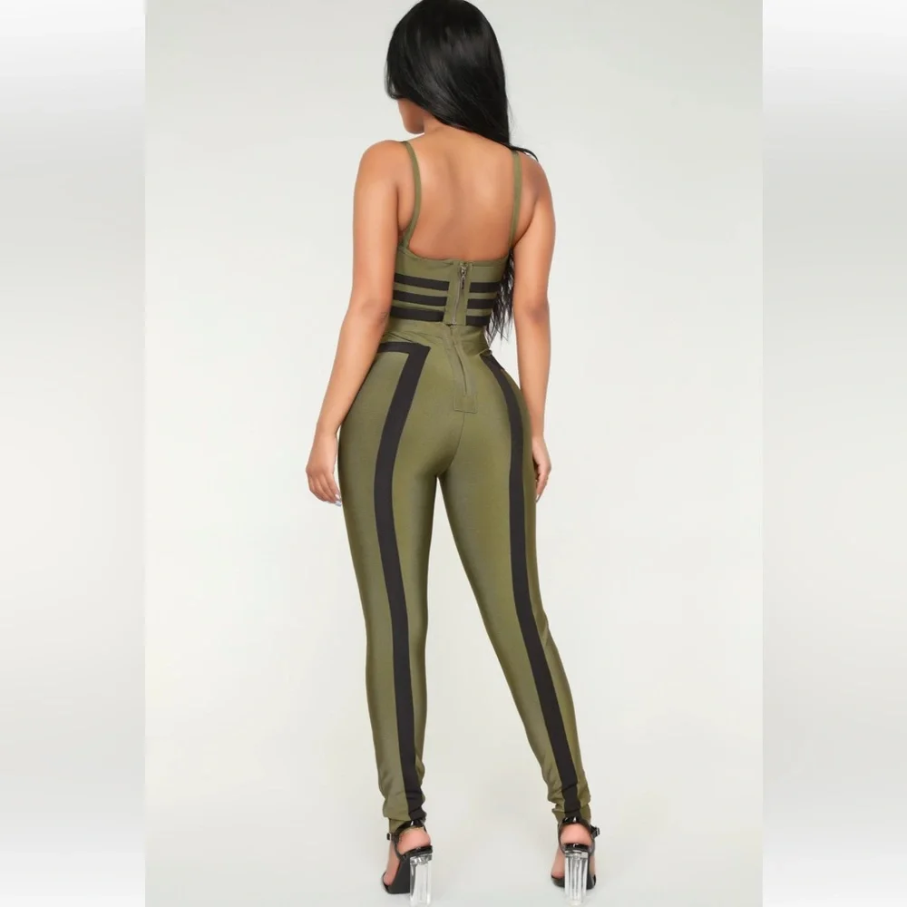 Fashion Nova Matching Olive Pants Set - Picture 6 of 16